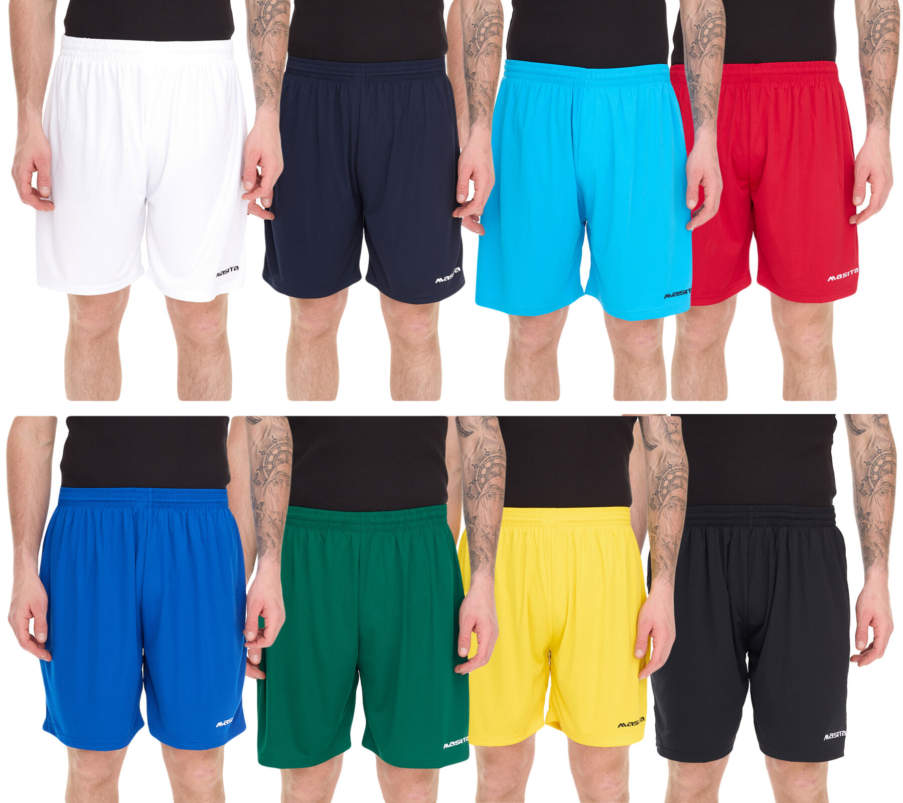 masita Rio Herren Trainings-Shorts mit Clima Tech-Technologie Sport-Hose mit Innenslip 2401S Blau, Rot, Gelb, Schwarz, Wei&szlig;, Gr&uuml;n