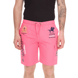 GEOGRAPHICAL NORWAY Herren Schwimm-Hose mit Print und Farbakzenten Badehose stylische Schwimm-Shorts 001 Rosa