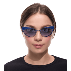 adidas Damen Sonnen-Brille randlose Katzenaugen-Brille Gradient-Gläser 100% UVA & UVB Schutz Freizeit-Brille EW3519 Blau