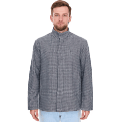 Herren Übergangs-Jacke mit Hahnentritt-Muster Herbst-Jacke 957466 Schwarz/Weiß