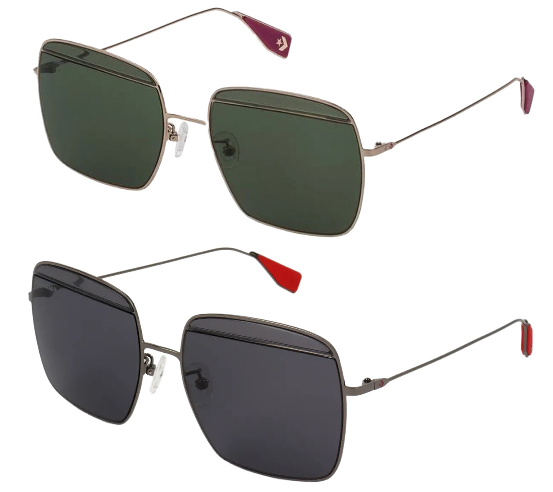 Converse Damen & Herren Sonnenbrille mit UV400-Schutz mit Lichtdurchl&auml;ssigkeit 3 Urlaubs-Brille SCO148 Grau/Rot oder Gold/Gr&uuml;n