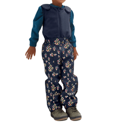 Kinder Regenhose mit reflektierenden Streifen Thermo-Latzhose für Jungen und Mädchen mit Blumen Muster Matsch-Hose Buddelhose 903967 Dunk