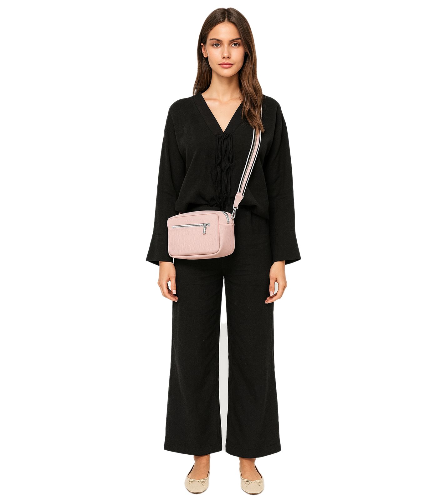 WOWZILLA Damen Handtasche mit praktischen F&auml;chern Umh&auml;ngetasche modische Ausgeh-Tasche Rosa