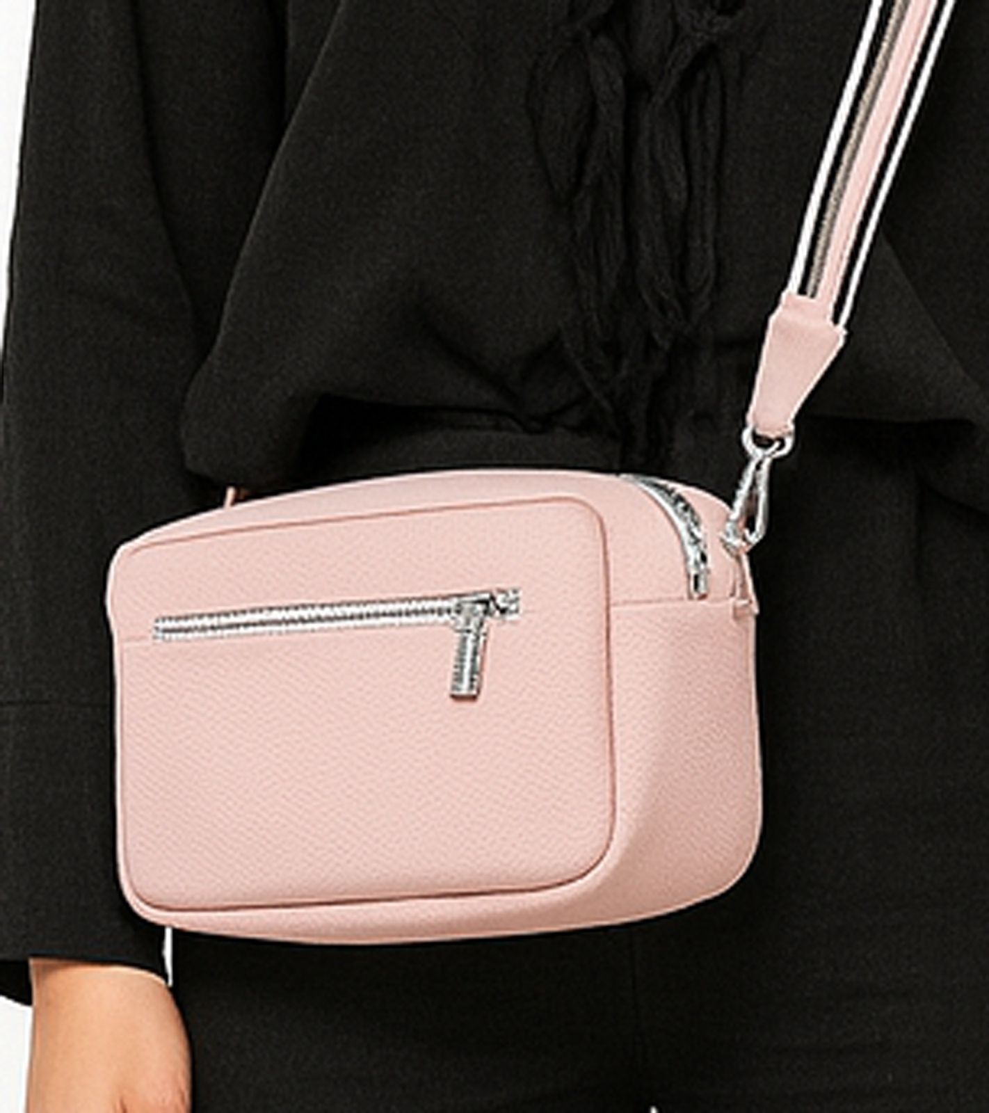 WOWZILLA Damen Handtasche mit praktischen F&auml;chern Umh&auml;ngetasche modische Ausgeh-Tasche Rosa