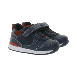 GEOX B Rishon B. A  Kleinkinder Sneaker mit atmungsaktiver Sohle Mid-Cut-Schuhe mit Klettverschluss Baby-Schuhe B160RA 054AU C0735 Dunkelbl