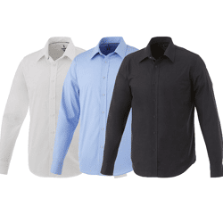 ELEVATE Hamell Long-Sleeve Shirt: Simple Men's Business Shirt, Poplin, 118 g/m², Black, Light Blue, or White