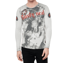 Herren Longsleeve mit großem Schriftzug Baumwoll-Langarm-Shirt Sommer-Pullover Freizeit-Shirt R-10155 Grau