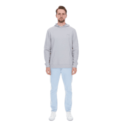 PLAYBOY Herren Baumwoll-Pullover Langarm-Shirt mit Kapuze Hoodie Grau