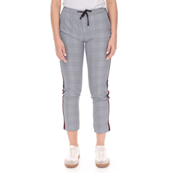 vestino Damen Business-Hose karierte Stoff-Hose Freizeit-Hose Grau/Schwarz