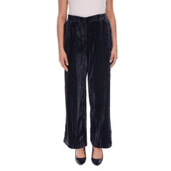 Damen Samt-Hose nachhaltige Stoff-Hose knöchellange Freizeit-Hose 931114 Schwarz