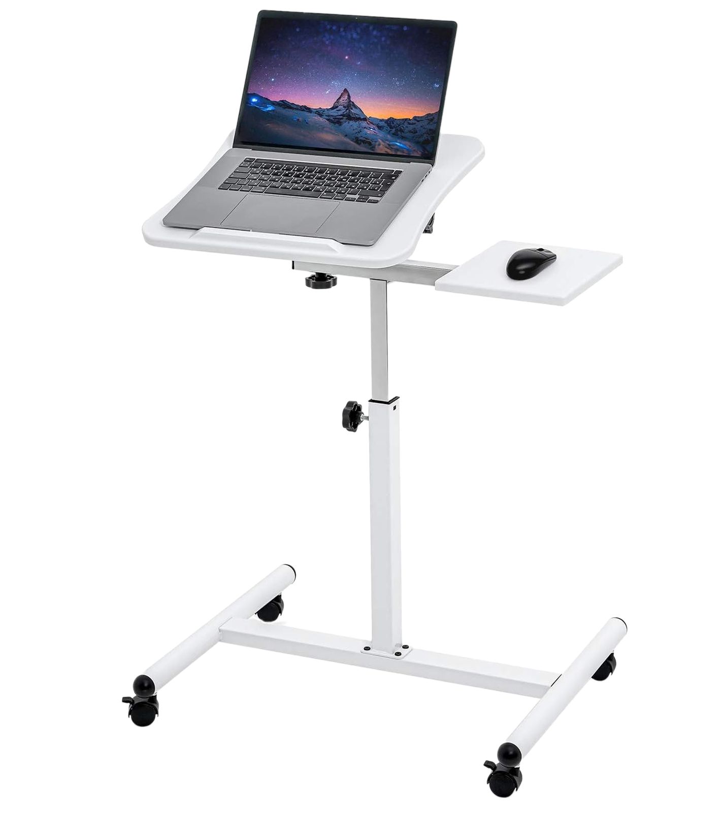 Tatkraft Bianca Laptop-Tisch h&ouml;henverstellbarer Arbeits-Tisch mit Mausablage Bett-Tisch 45x40cm 15708 Wei&szlig;
