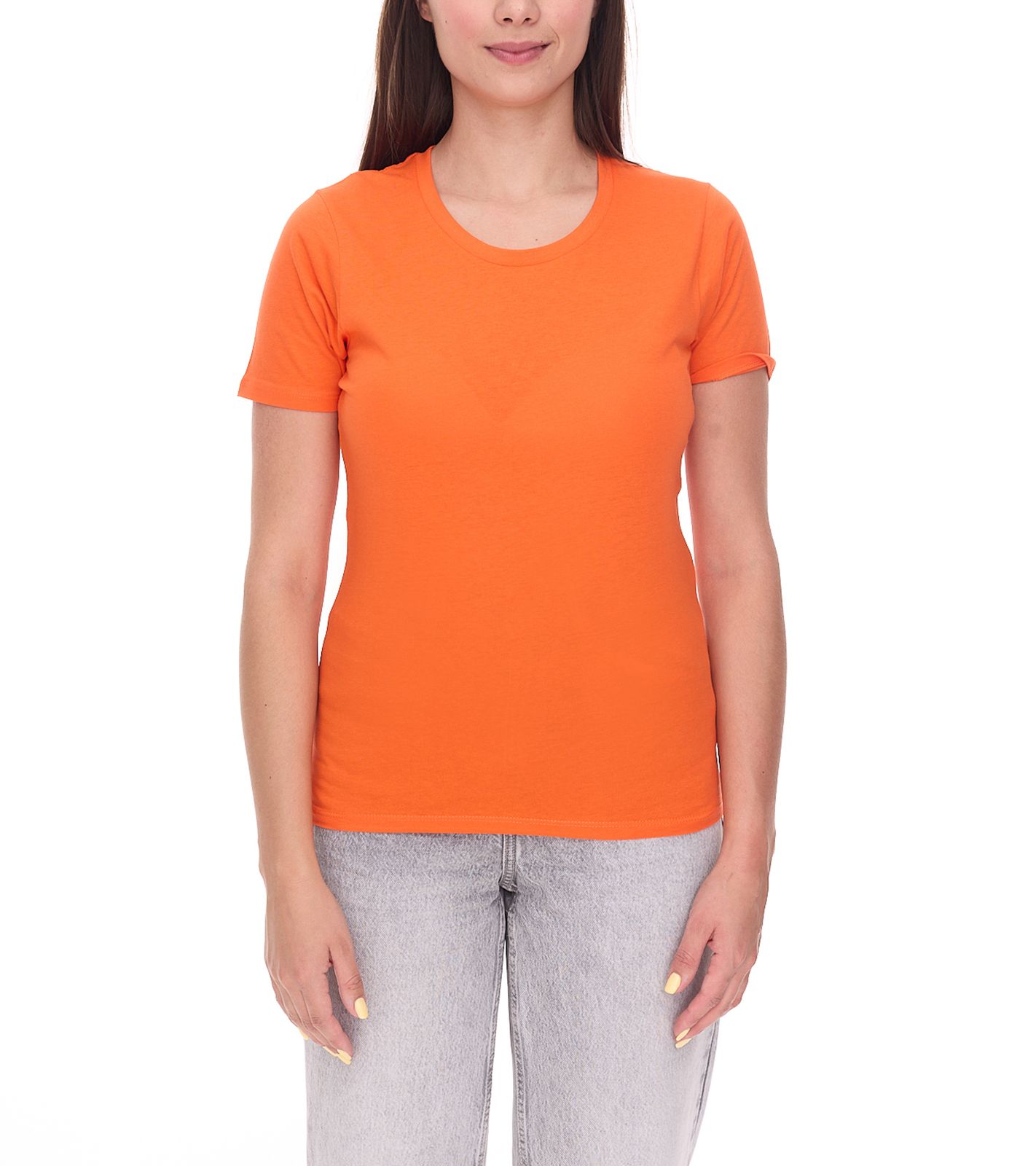 ELEVATE Heros Damen T-Shirt schlichtes Baumwoll-Shirt 150 g/m2 Basic-Shirt Unterzieh-Shirt 3802933 Orange