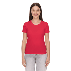 ELEVATE Heros Damen T-Shirt auch in 4XL schlichtes Baumwoll-Shirt 150 g/m2 Basic-Shirt Unterzieh-Shirt 3802925 Rot