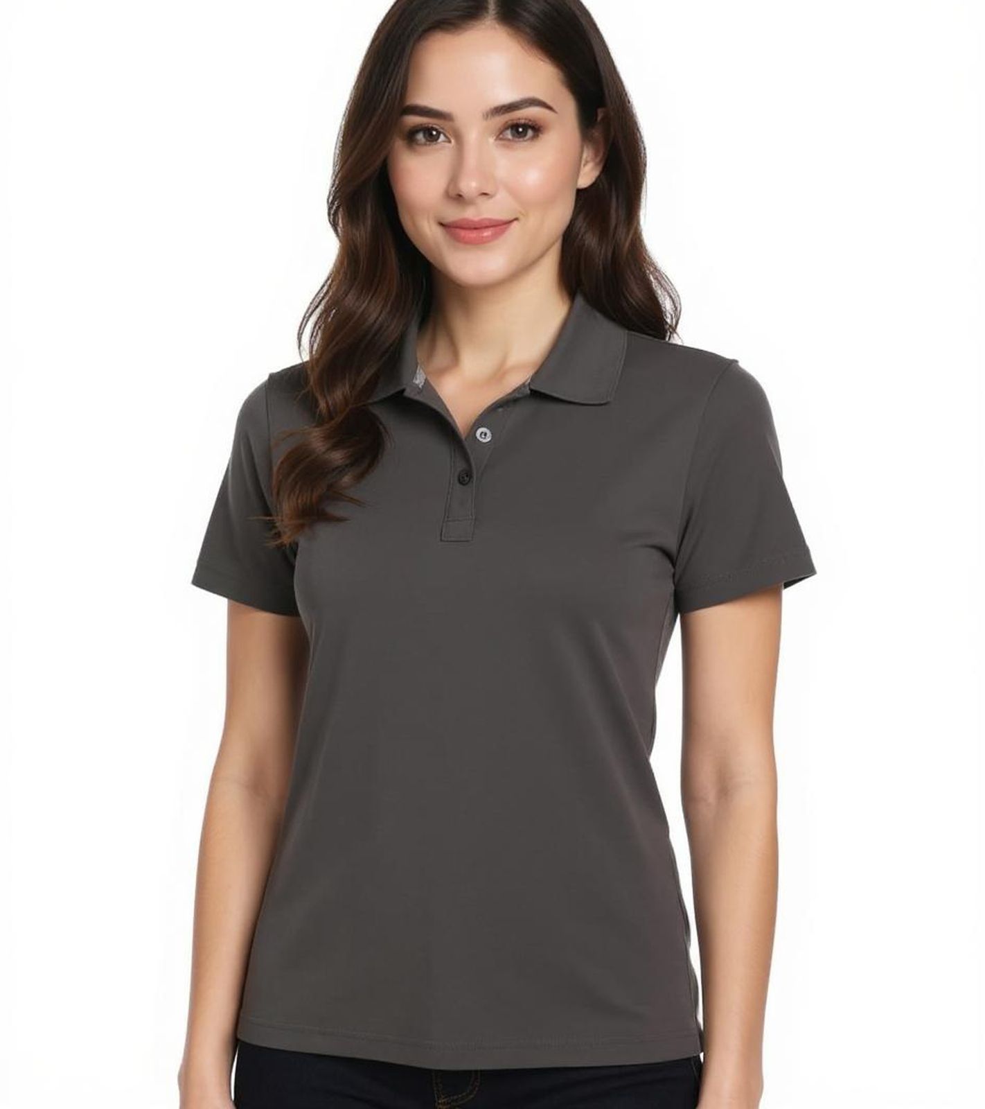 ELEVATE Helios Damen Polo-Shirt Baumwolle Polo-Hemd Pique-Strick 180 g/m&sup2; 3810789 Dunkelgrau