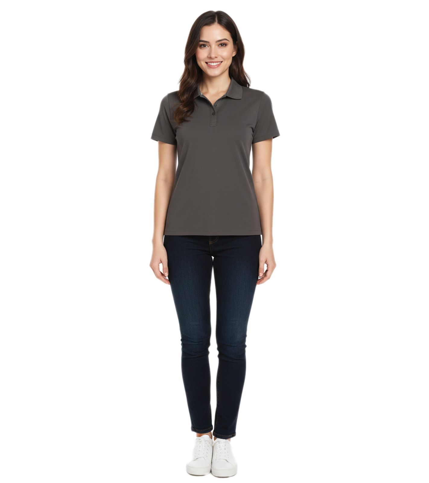 ELEVATE Helios Damen Polo-Shirt Baumwolle Polo-Hemd Pique-Strick 180 g/m&sup2; 3810789 Dunkelgrau