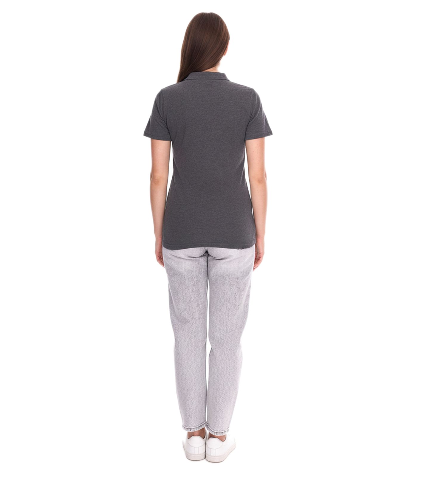 ELEVATE Helios Damen Polo-Shirt Baumwolle Polo-Hemd Pique-Strick 180 g/m&sup2; 38107980 meliert Anthrazit