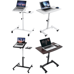 Tatkraft Laptop-Tisch höhenverstellbarer Arbeits-Tisch 360 Grad drehbare Räder Bett-Tisch Vanessa 40x45cm in Schwarz und Weiß oder Salut