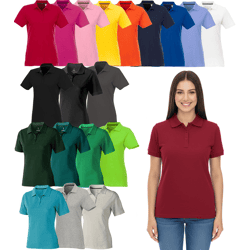 ELEVATE Helios Damen Polo-Shirt Baumwolle Polo-Hemd Pique-Strick 180 g/m² 38107 in Weiß, Rot, Blau, Gelb, Pink, Orange, Grün, Grau, Beig