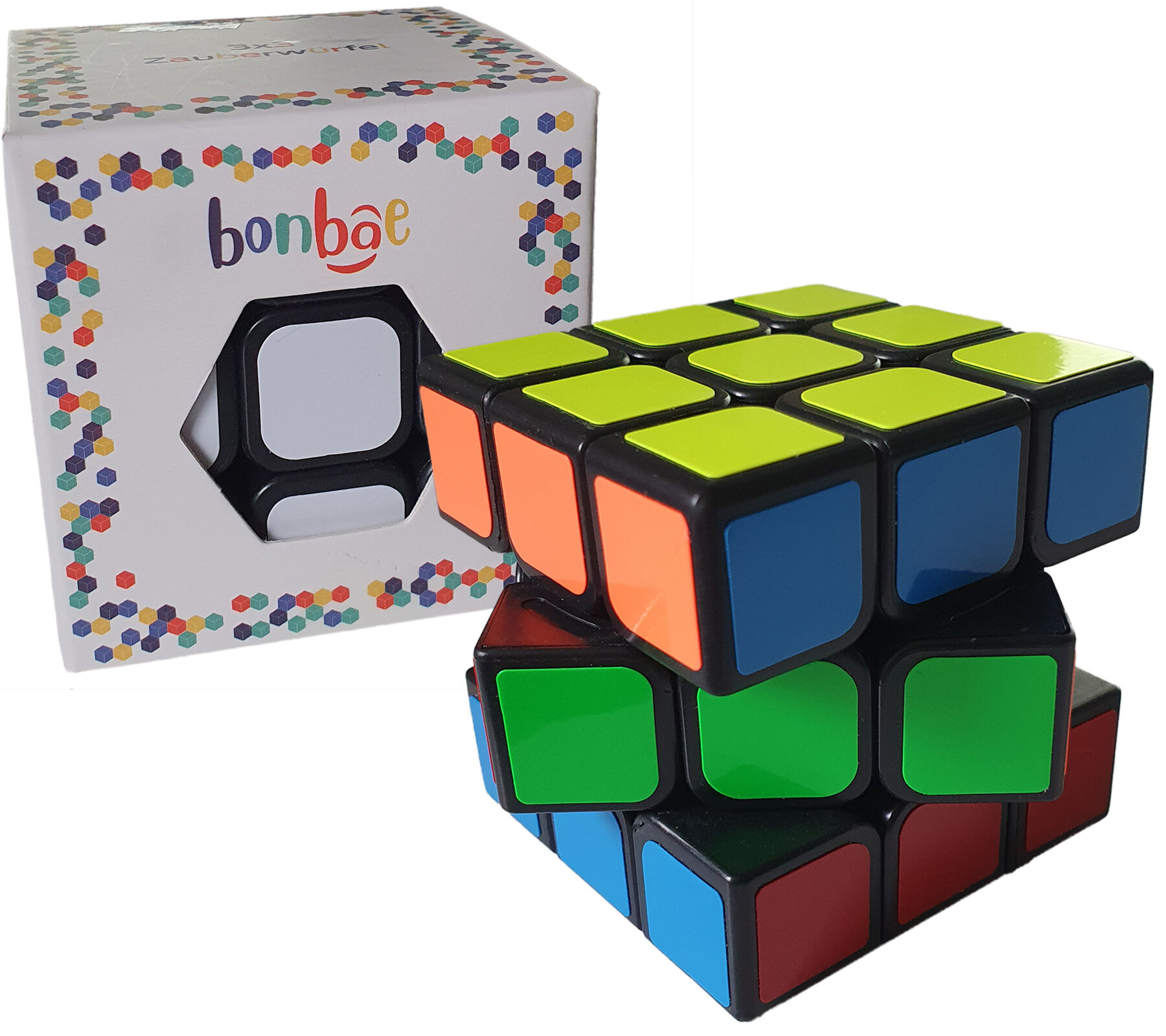 bonbae&nbsp;Zauberw&uuml;rfel 3x3 f&uuml;r Kinder und Erwachsene Puzzle-Spiel f&ouml;rdert Konzentration Logik und Geschick Lern-Spiel Schwarz/Bunt
