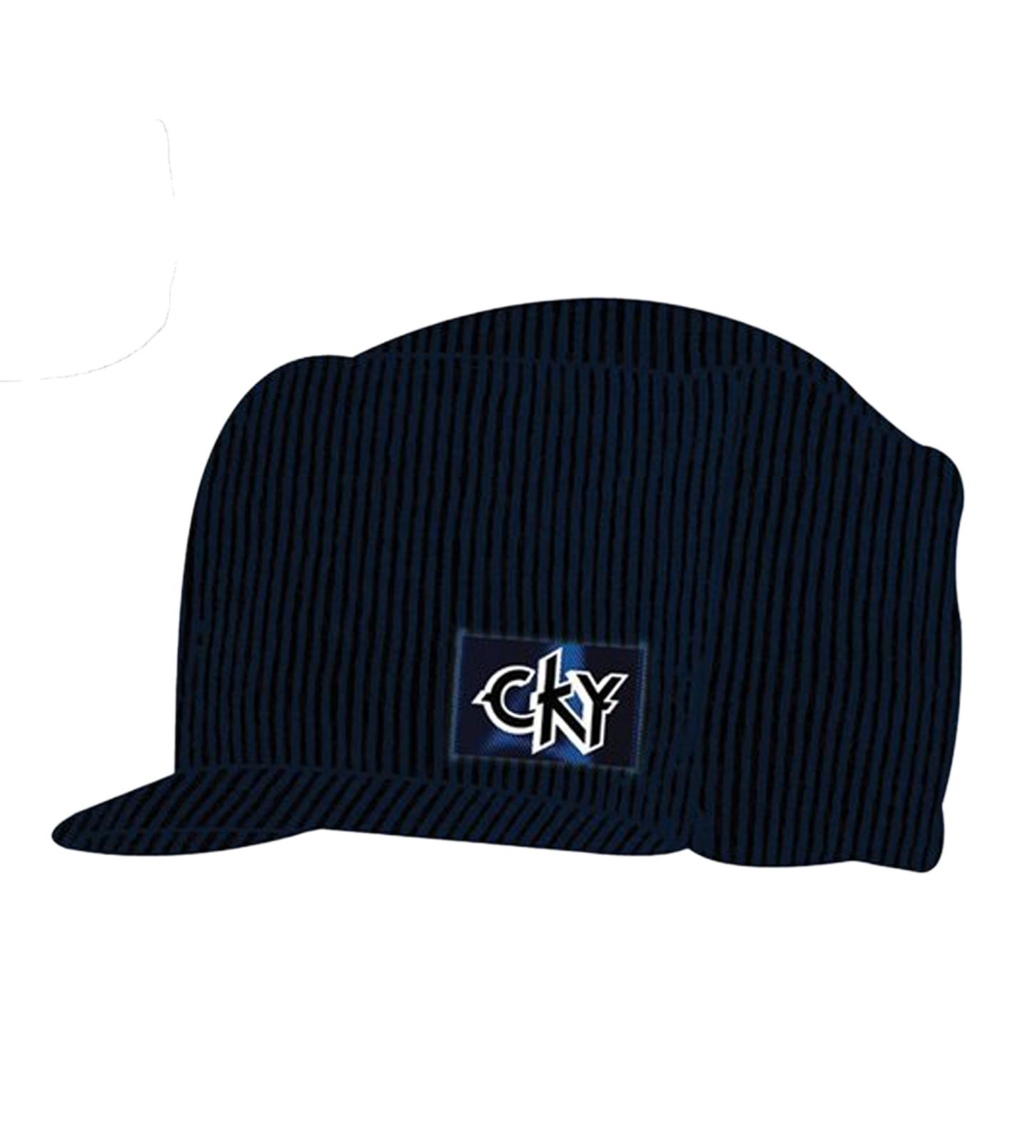 CKY Rockband Schirm-Beanie mit Band-Stickerei Strick-M&uuml;tze Fan-Beanie KC101775CKY Schwarz