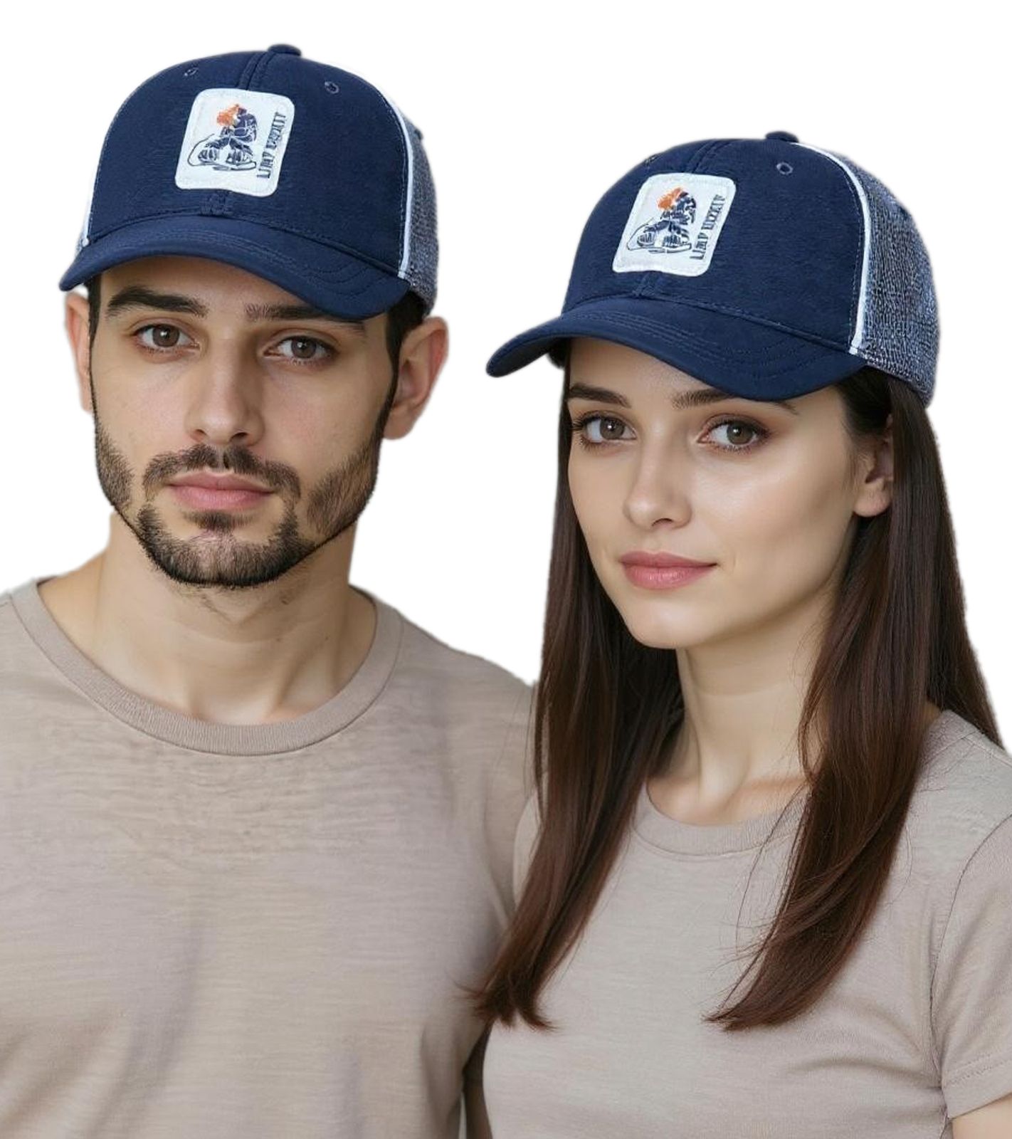 Limp Bizkit Unisex gr&ouml;&szlig;enverstellbare Base Cap mit atmungsaktiven Mesh-Einsatz Blau/Grau