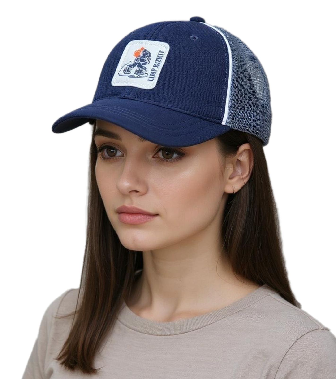 Limp Bizkit Unisex gr&ouml;&szlig;enverstellbare Base Cap mit atmungsaktiven Mesh-Einsatz Blau/Grau
