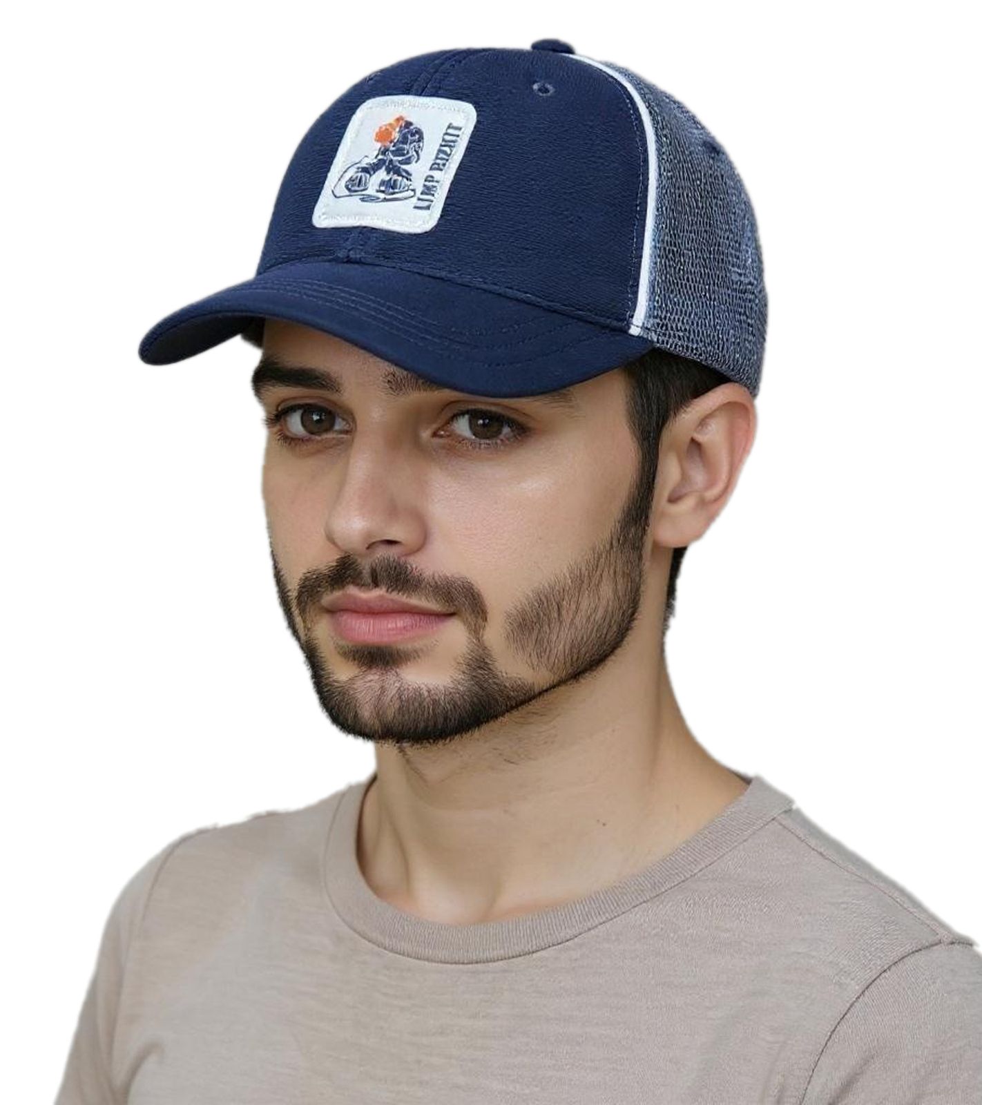 Limp Bizkit Unisex gr&ouml;&szlig;enverstellbare Base Cap mit atmungsaktiven Mesh-Einsatz Blau/Grau