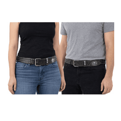 Black Labels Society Gürtel der Heavy-Metal-Band für Damen und Herren 100cm mit Nieten und Schriftzug Freizeit-Gürtel Schwarz/Weiß