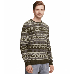11 PROJECT PRPasco Herren Strick-Pullover mit Wollanteil Langarm-Shirt 20716671 190414 Blau/Weiß/Schwarz