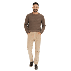 Herren Thermo Relaxed Fit Cordhose mit Flanellfutter Business-Hose Baumwoll-Hose 972195 Beige