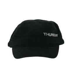 Thursday Unisex Post-Hardcore-Band Baumwoll-Cap im millitärischen Schnitt mit leicht gebogenen Schnitt FC107889THU Schwarz