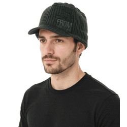 From First To Last Unisex Post-Hardcore-Band Schirm-Beanie mit Band-Stickerei Strick-Mütze Fan-Beanie KC106310FTL Grau