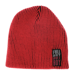 FALL OUT BOY Unisex Mütze Teenager Beanie Pop-Punk mit Logo-Stickerei KC103250FOB Pink/Schwarz