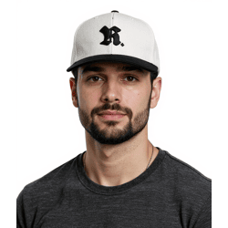 Rough. Herren Capital Baseball Flexfitted Cap Baumwoll-Cap Weiß