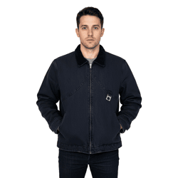 ROUGH. Herren Jeans-Jacke mit Reißverschluss Übergangs-Jacke Herbst-Jacke Schwarz
