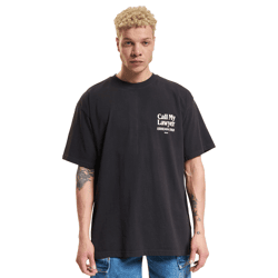 Market Call My Lawyer T-Shirts verwaschen schwarz