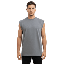 VSCT Clubwear Bulky Herren T-Shirt Baumwoll-T-Shirt Anthrazit Acid Washed