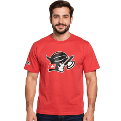 European League Of Football Helvetic Guards Herren T-Shirt mit großem Frontprint Baumwoll-Shirt Tomate Rot