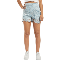 Missguided Kombiteil Kurze Shorts aus Häkelspitze in Blau