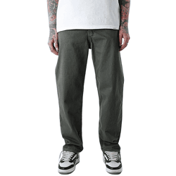 UNEFFECTED Basic Free Cut Wide Loose Fit Jeans khaki