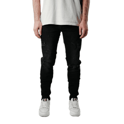 UNEFFECTED Herren Premium Basic Slim Fit Jeans schwarz