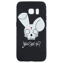 WHO SHOT YA? Bunny Logo Samsung Phone Case, Black, S6 Edge