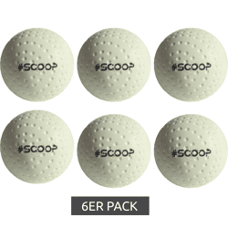 6er Pack SCOOP X-Treme Hockey Street-Balls mit Dimple-Design Hockeyball Sport-Ausrüstung NL266447 Weiß