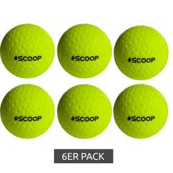 6er Pack SCOOP X-Treme Hockey Street-Balls mit Dimple-Design Hockeyball Sport-Ausrüstung NI266446 Neon-Gelb