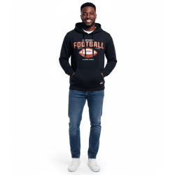 U.S. SPORT AMERICA Herren Hoodie mit Kapuze und großem Schriftzug Baumwoll-Hoodie Sommer-Pullover Freizeit-Hoodie Blau