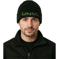 UNSC Unisex Beanie, Classic-Cut Cotton Hat KC160562HLO Black/Green