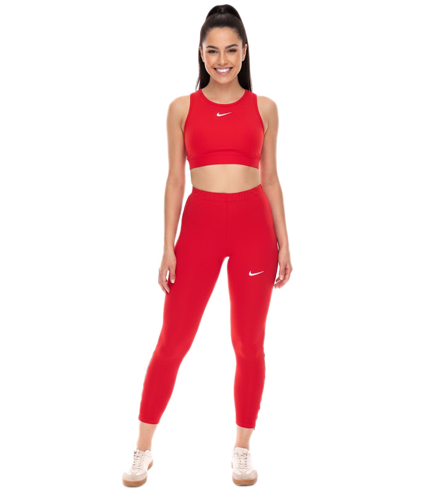 NIKE Sporttight Damen Trainings-Hose mit DRI-FIT-Technologie leichte Sport-Hose atmungsaktive Fu&szlig;ball-Hose Slim-Fit NT0314-657 Rot
