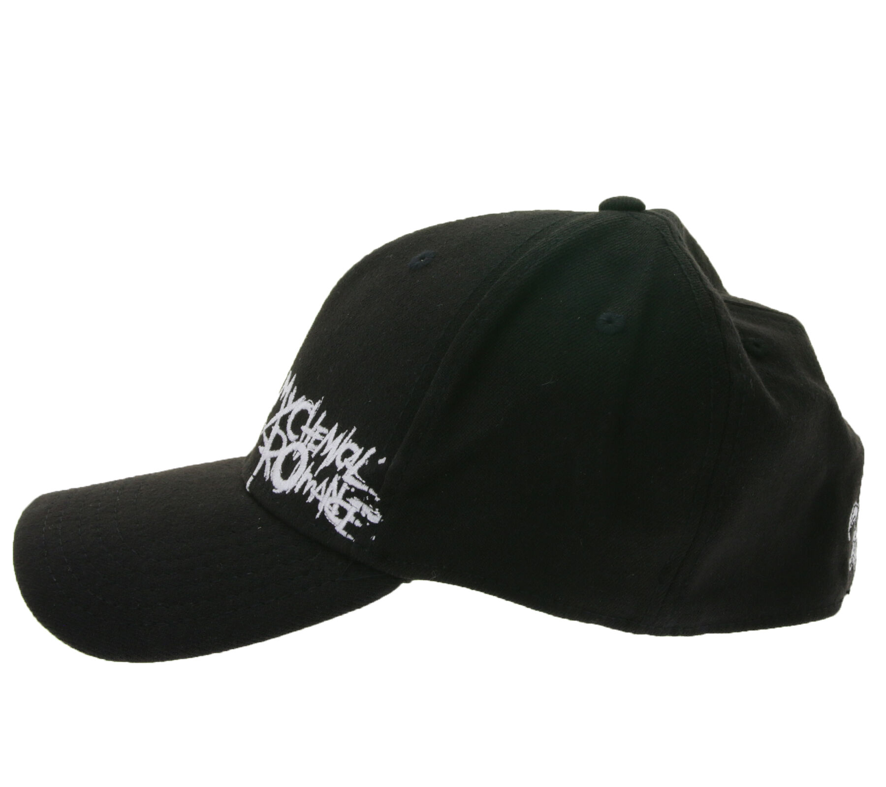 My Chemical Romance Unisex Cap Baumwoll-Cap mit leicht gebogenem Schirm Base-Cap TC111925MCR Schwarz/Wei&szlig;