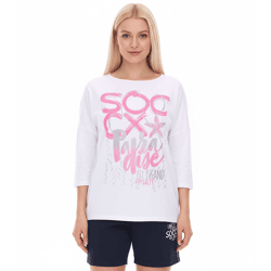 SOCCX by Carina Damen Oversized Sweatshirt mit Rundhals-Ausschnitt Alltags-Pulli 364387_2007 Weiß