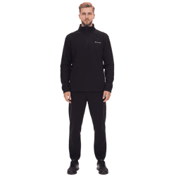 LOTTO Herren Fleece-Sweater Trainings-Pullover mit Reißverschluss Sweat-Zipper MPFX1000NET Schwarz
